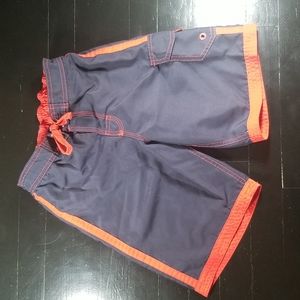 U.S. Apparel Boy's Red and Navy Blue Swim Trunks Size M (10)